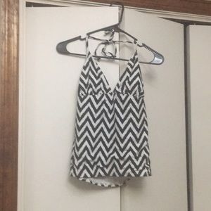 Old navy black and white tankini bathing suit top!
